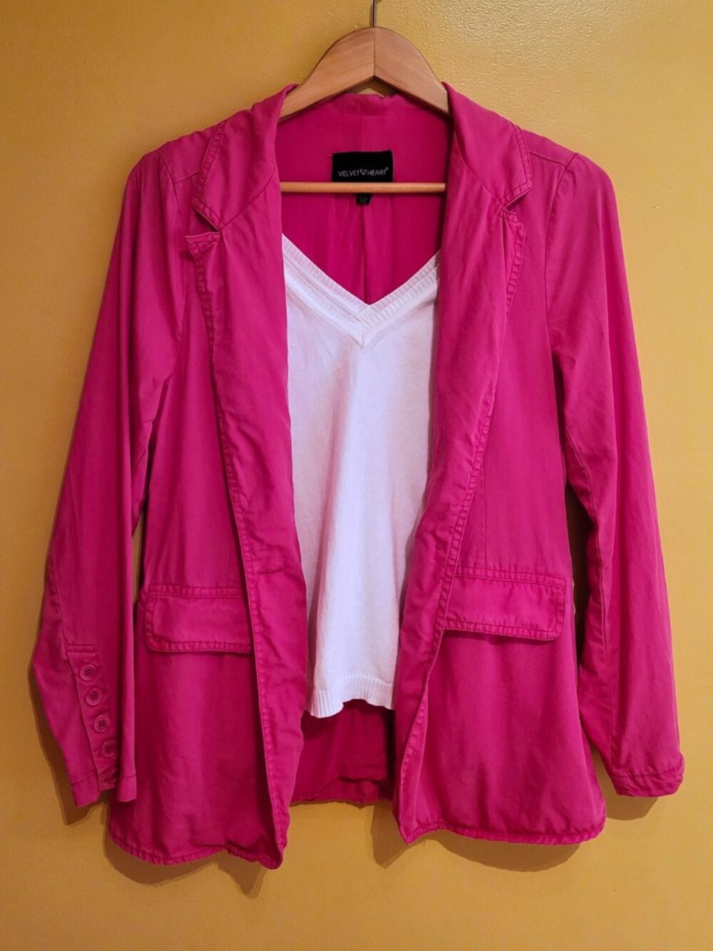 Velvet Heart Hot Pink Blazer & Successo Italian Cotton Knit Tank Set M